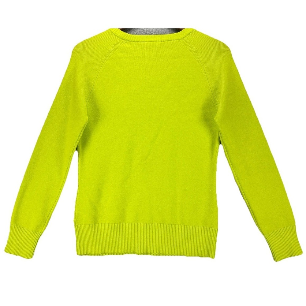 NWT French Connection Lime Punch Raglan Crew Neck Sweater L Soft Knit Neon Bold - Picture 8 of 12
